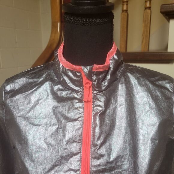 Girls Cat & Jack Silver and Pink Wind Breaker - Picture 2 of 7